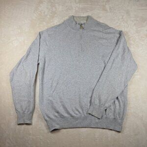 Peter Millar Men’s Quarter‑Zip Sweater | Gray | Size L